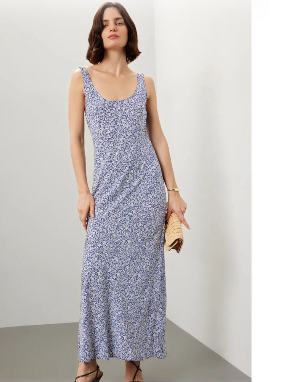 Polo Ralph Lauren Blue Floral Sleeveless Maxi Dress Size 12